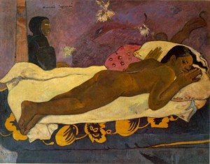GAUGUIN P., Manao Tupapau( L'esprit des morts veille), huile sur toile, 1892, 45cmx38cm, Albright-Knox Art Gallery